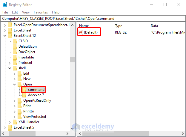 Use Registry Editor to Open Excel files in Separate Windows 