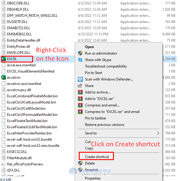 open Excel File with Shortcut