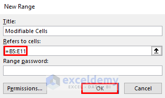 Using Allow Edit Ranges to Protect Excel Cells 