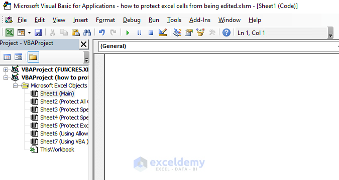 Embedding VBA to protect Excel Cells from Being Edited