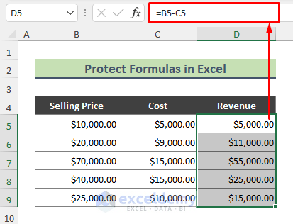Step-by-Step Guideline to Protect Formulas in Excel