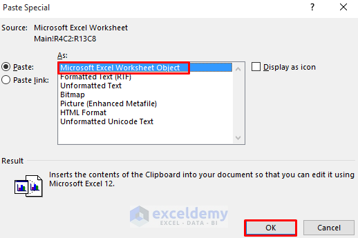 Put a Large Excel Table into Word