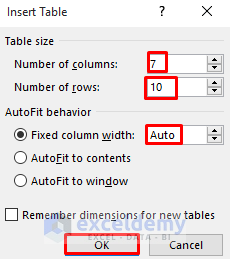 Put a Large Excel Table into Word