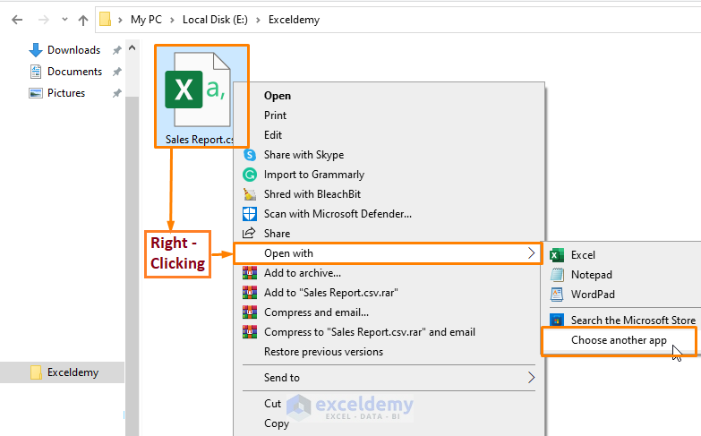 How to Read CSV File in Excel Opening with Excel Application