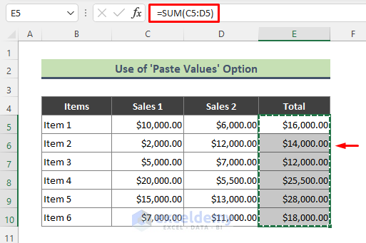 Show Excel Hidden Formulas and Delete Them with Paste Values Option