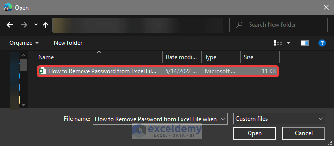 Remove Password Excel File when opening in Online 