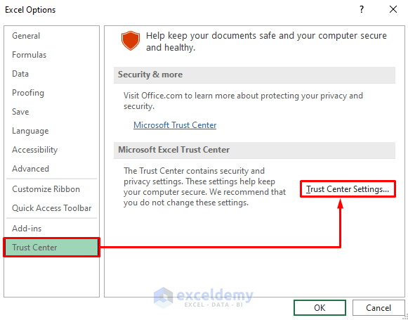 Permanently Remove Protected View from Trust Center Settings in Excel