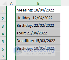 Excel ‘Text to Columns’ Option to Separate Date from Text