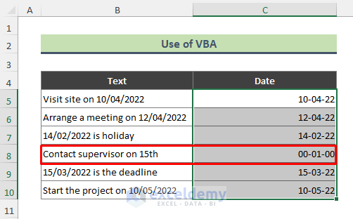 Use Excel VBA to Separate Date from Text