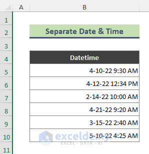 How to Split Date and Time in Excel