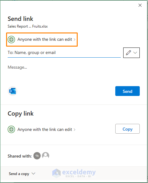 Share File with Specific User Using Co-authoring Feature