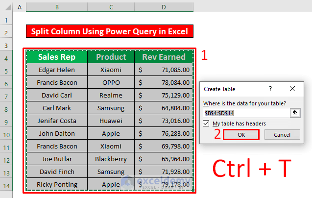 Use Delimiter Command to Split Column Using Power Query in Excel