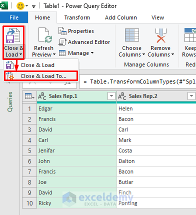 Use Delimiter Command to Split Column Using Power Query in Excel