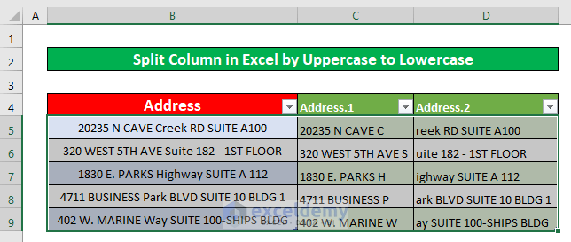 Apply Uppercase to Lowercase Command to Split Column Using Power Query in Excel