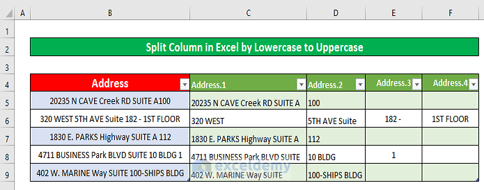 Apply Uppercase to Lowercase Command to Split Column Using Power Query in Excel