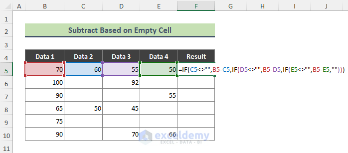 3 Examples to Subtract in Excel Based on Criteria