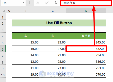 Formula Copied by Fill Button