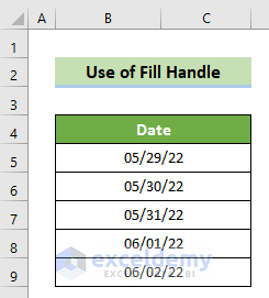 Auto Filled Dates
