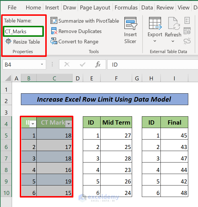 Extend Row Limit Using Data Model