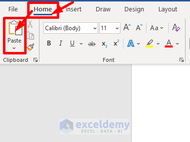 Insert Excel Table into Word