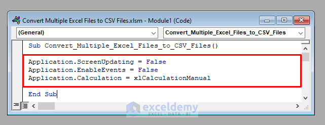 Setting up the Environment to Develop the Macro to Convert Multiple Excel Files to CSV Files