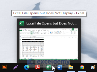 Maximization-Excel File Opens but Does Not Display