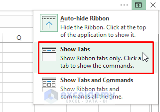 Show tabs
