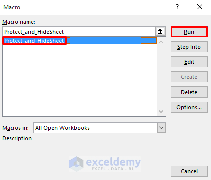 Embedding VBA Code to Password Protect Hidden Sheets in Excel