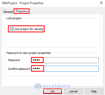 Embedding VBA Code to Password Protect Hidden Sheets in Excel
