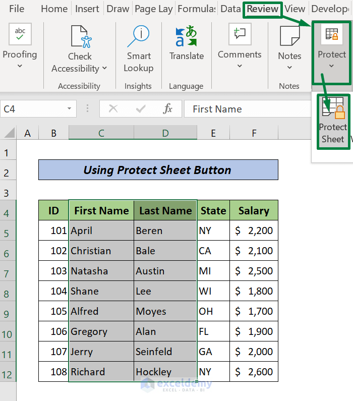 Lock Excel Spreadsheet to Protect Cells from Deletion