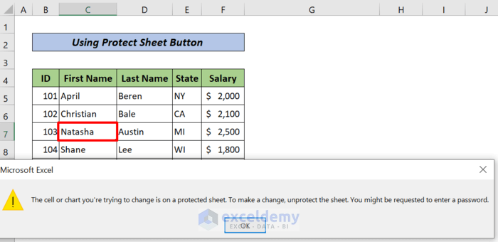 Protect Excel Sheet But Allow Data Entry Utilizing Protection Tab from Format Cells Option