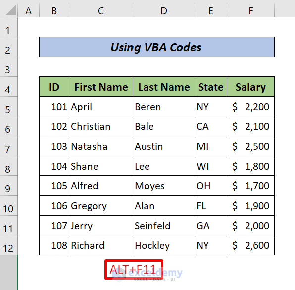 Apply an Excel VBA Code