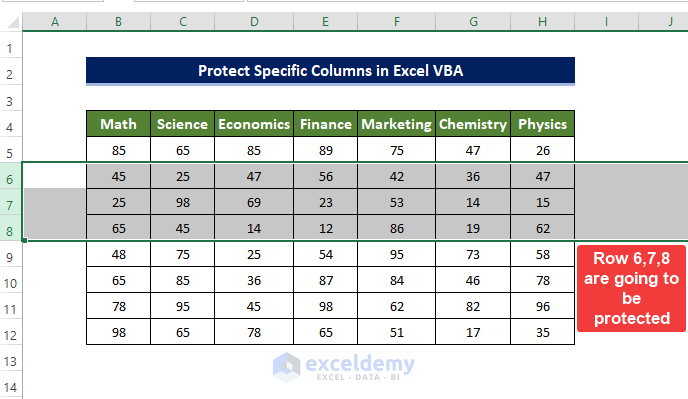 Protect Multiple Rows in Excel using VBA