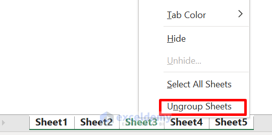 Remove Formulas From Entire Workbook by Grouping Sheets (Ungroup)