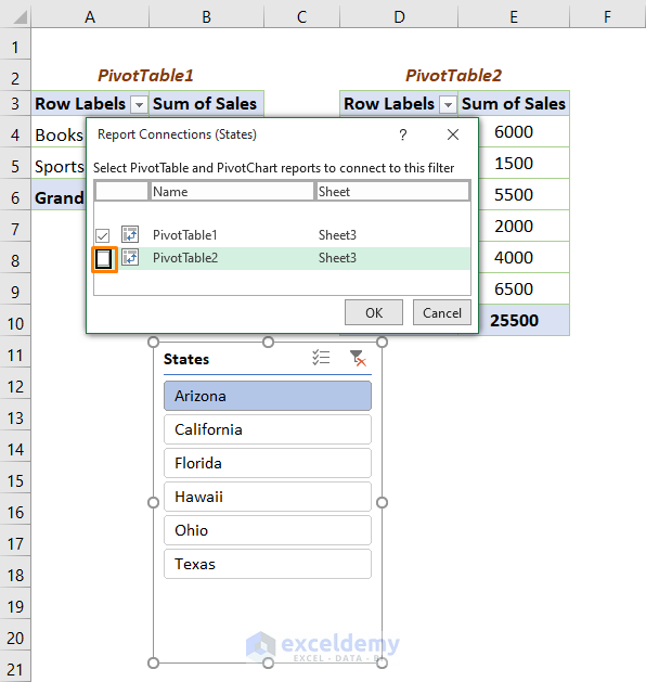If Slicer Is Not Connected with All Pivot Tables