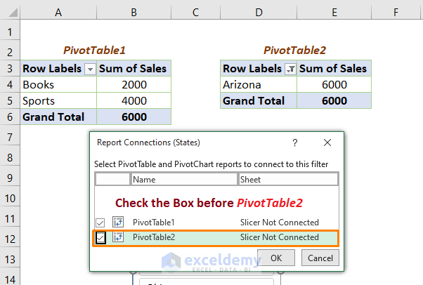 If Slicer Is Not Connected with All Pivot Tables