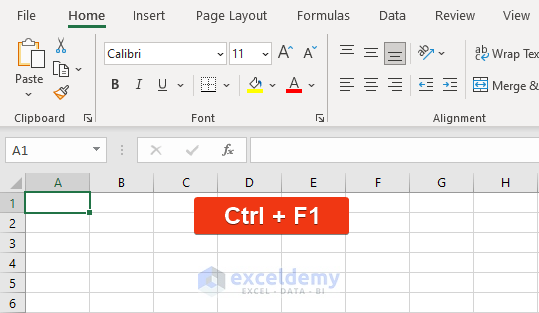 Keyboard Shortcut to Restore Excel Toolbar