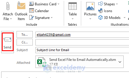 Send Excel File to Email Automatically 
