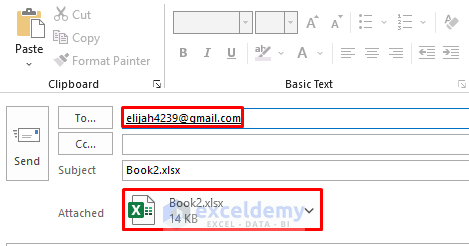 Utilizing Quick Access Toolbar to Send Excel File to Email