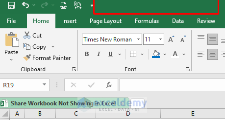 Share Workbook Not Showing in Excel 