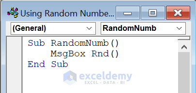 Generate Random Numbers with VBA (Code)