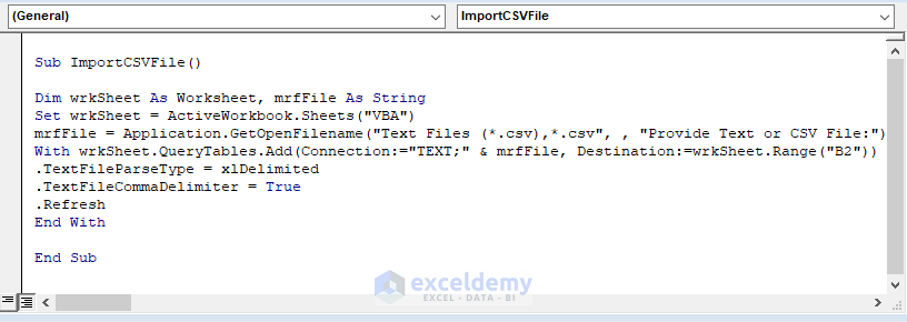 macro-Excel Import CSV into Existing Sheet