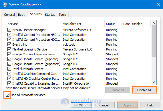 What to Do When Excel Is Not Responding Executing Clean Boot