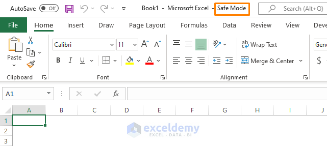 Excel file in Safe Mode