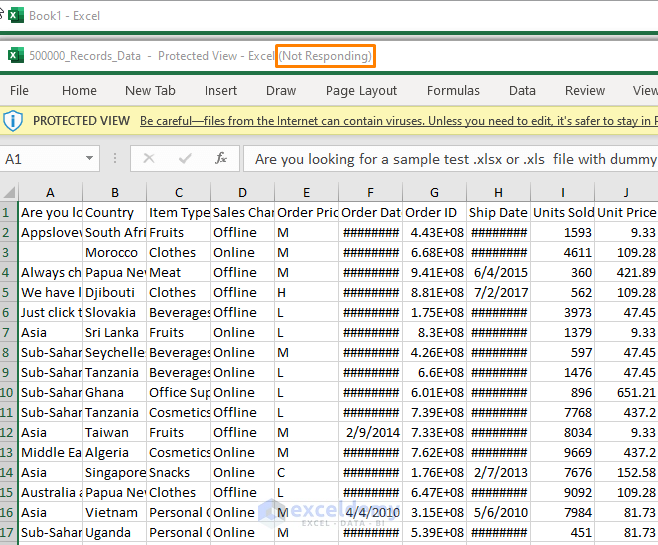 What to Do When Excel Is Not Responding