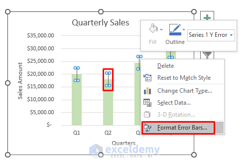 Format Vertical Error Bars in Excel