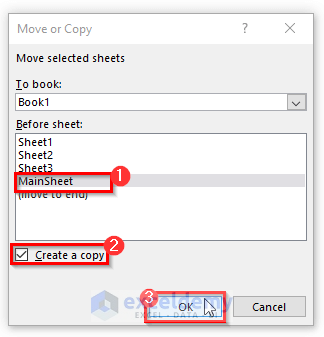 Combine Multiple Worksheets into One with Move or Copy Feature