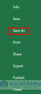 Convert Excel to CSV Format Through Save As Command