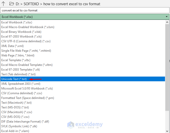 Excel File to CSV UTF-16 Conversion