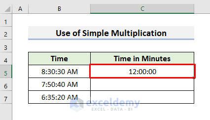 Convert Minutes to Decimal Using Simple Multiplication in Excel